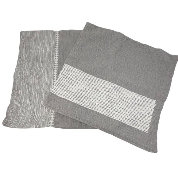 Hearth & Hand Magnolia Gray Decorative Pillow Covers 18" X 18" 100% Cotton - Picture 1 of 7